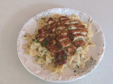 Cajun Chicken and Farfalle Alfredo Pasta