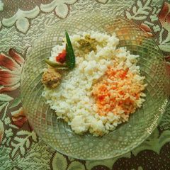 A picture of Spicy Broken Rice/Khuder Bhat/বউয়া/খুদের ভাত (Bangladeshi dish)♥.