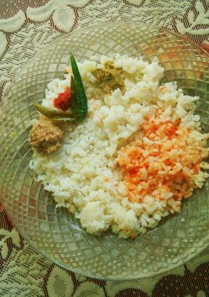 A picture of Spicy Broken Rice/Khuder Bhat/বউয়া/খুদের ভাত (Bangladeshi dish)♥.