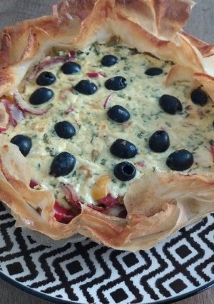 Une photo de Tarte façon salade grecque
