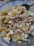 Ensalada en 5 pasos: sardinas, papa, huevo