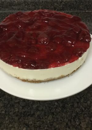 صورة لوصفة تشيز كيك بالفراولة قليلة السعرات 🍰
