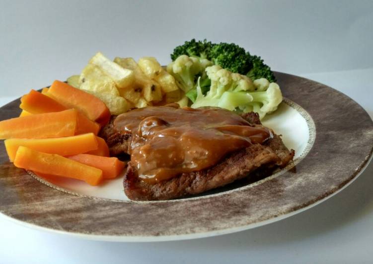 Steak daging simple