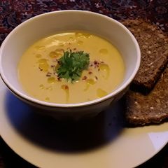 A picture of Sig's Parsley Root, Sweet Potato and Cilantro Soup.
