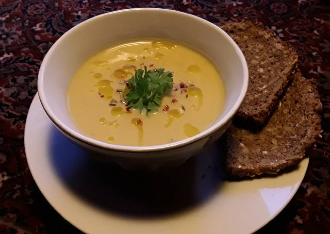 Simple Way to Make Homemade Sig&#39;s Parsley Root, Sweet Potato and Cilantro Soup