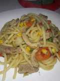 Chop suey de cerdo y vegetales