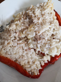 Una foto de Pimiento relleno asado