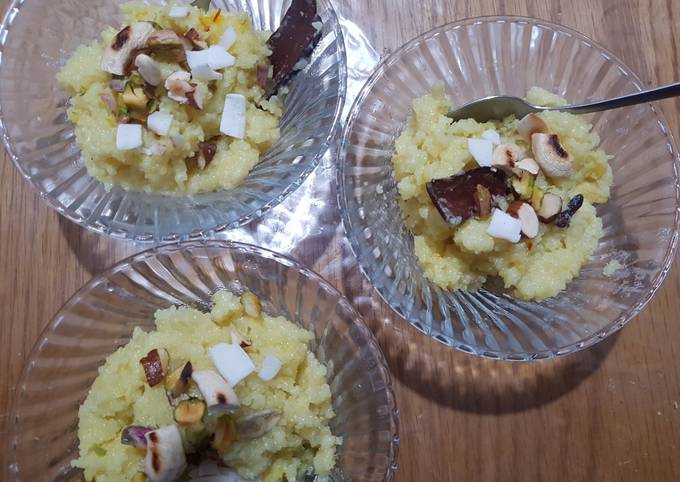 Sweet rice with semolina