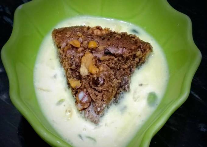 Easiest Way to Make Any-night-of-the-week Wheat Brownie cake with masala milk