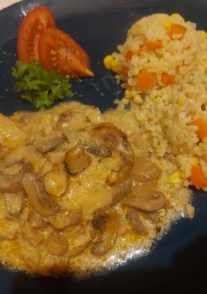 Gombás sertésszelet recept fotója