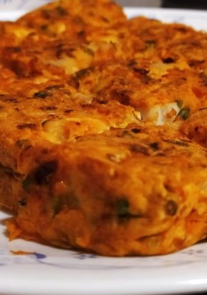 韓式泡菜海鮮煎餅 的食譜成品照片