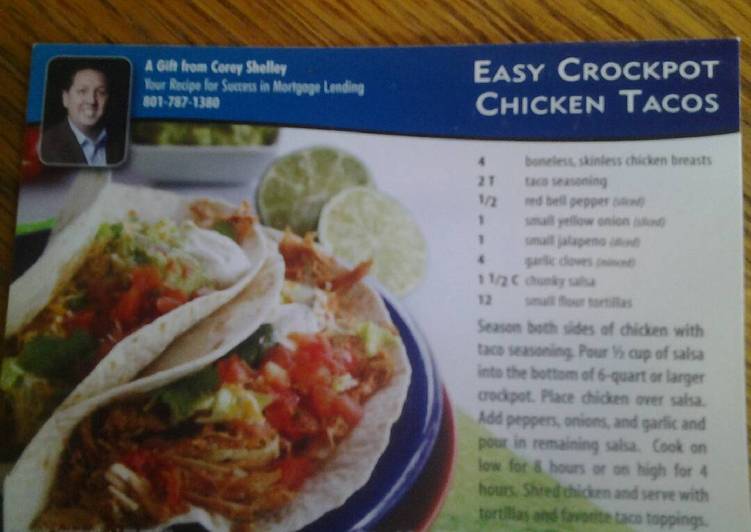 Recipe of Homemade Crockpot chicken tacos
