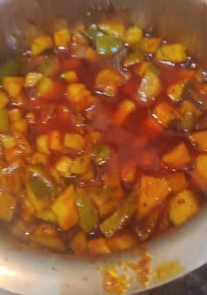 A picture of Mango pickle seasonal pickle.