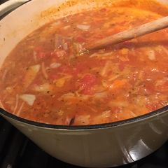 A picture of Minestrone Soup. Veggie.