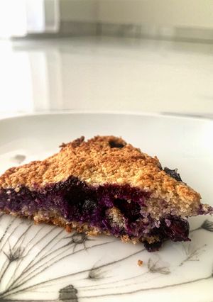 Áfonyás zabpelyhes diétás sütemény🫐 recept fotója