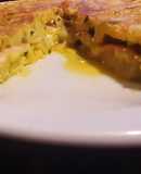 Tortilla rellena con jamón y queso
