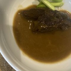 A picture of Beef cheeks in Red wine sauce.