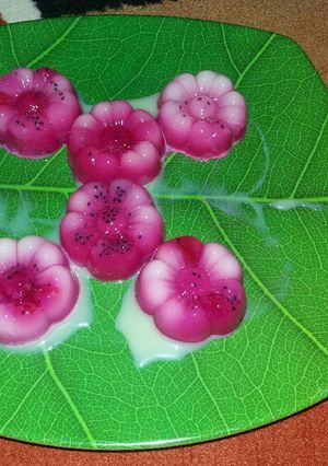 Foto resep Puding marble buah naga