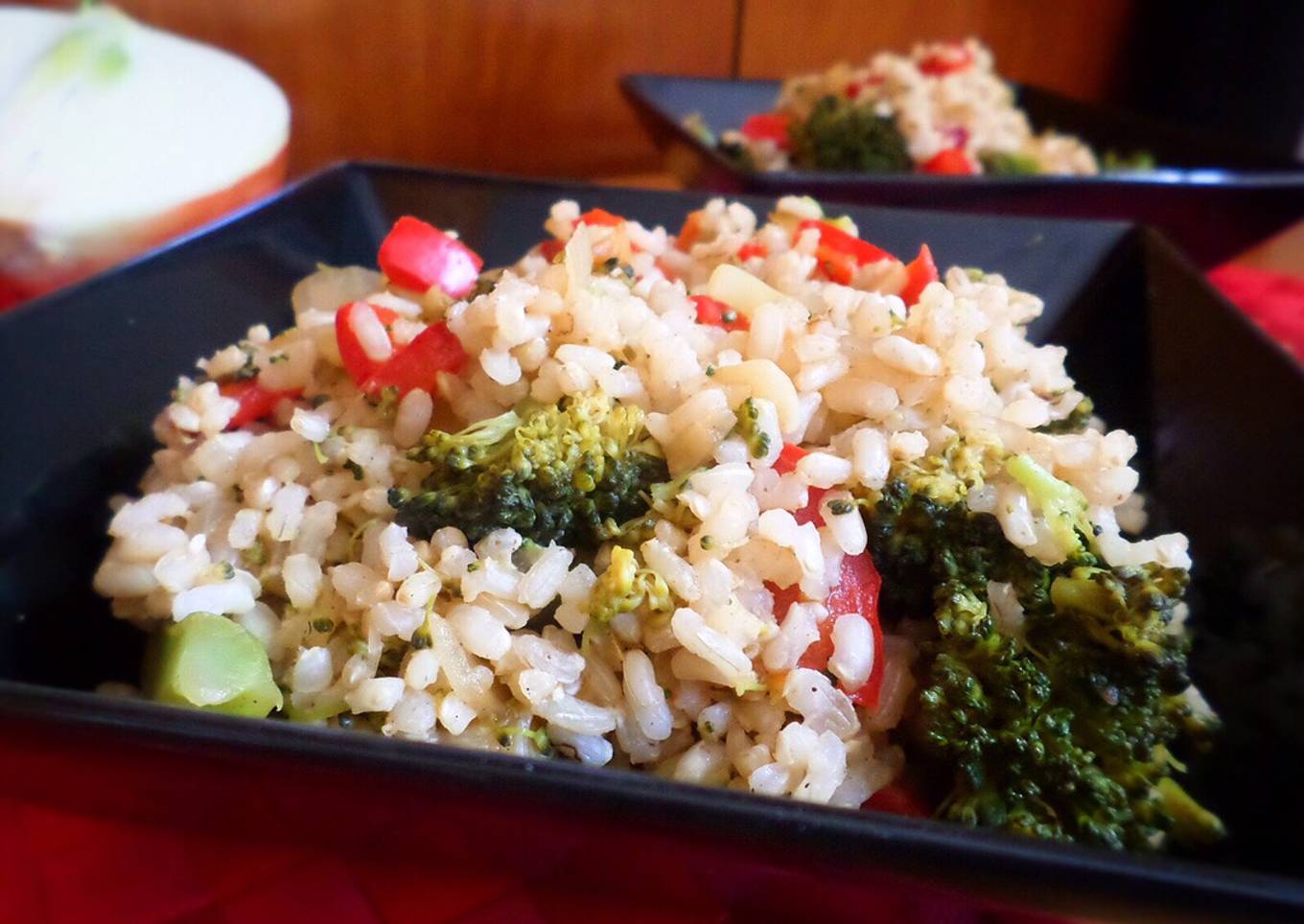 Arroz integral con brócoli