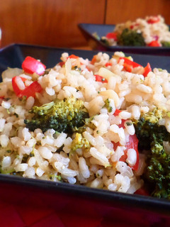 Una foto de Arroz integral con brócoli