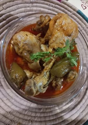 A picture of Instant achari sauce chicken 😋😋.