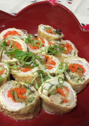 A picture of Japanese Aburaage Roll (Miso taste).