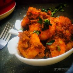A picture of Prawn Roast / Eraal Varuval.