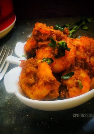 A picture of Prawn Roast / Eraal Varuval.