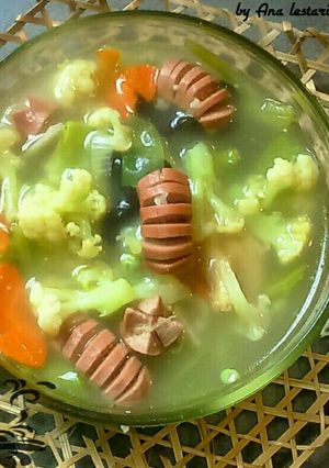 Foto resep Sup Cepat dengan Sosis dan Aneka Sayuran