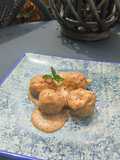 Baked Zucchini Meatballs with Almond Sauce