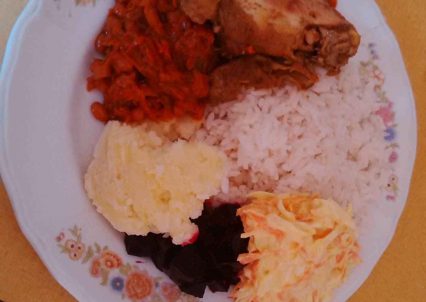 Beetroot with tomato sauce and chutney