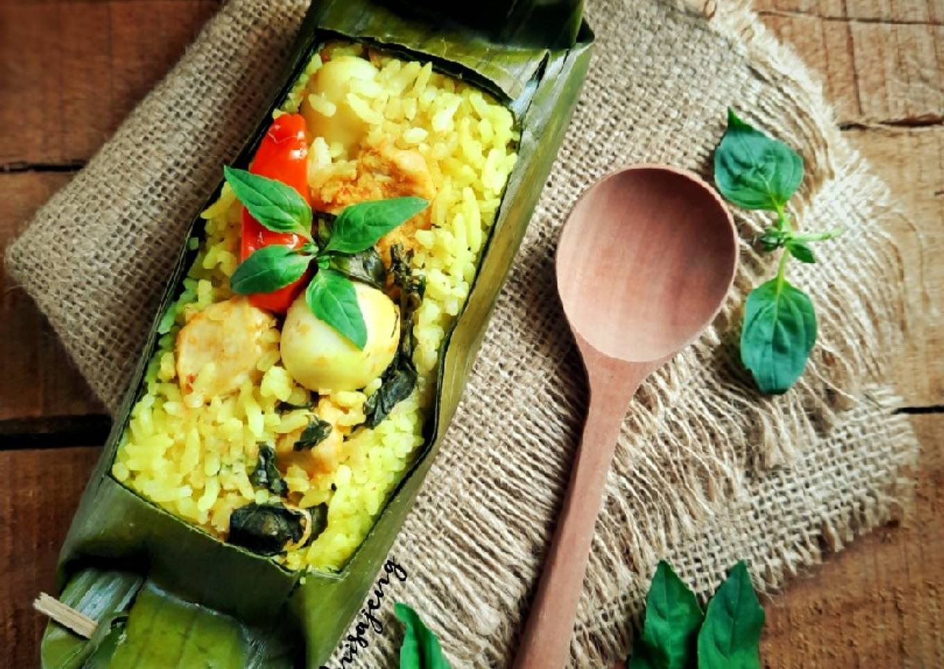 Nasi Pepes Ayam Telur Puyuh