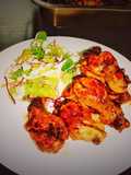 Pa's Buffalo wings mild spice with crispy ranch salad