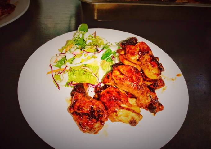 Recipe of Homemade Pa&#39;s Buffalo wings mild spice with crispy ranch salad