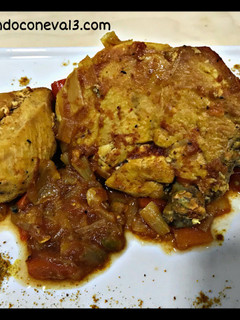 Una foto de Pollo con vegetales al curry en Crock pot