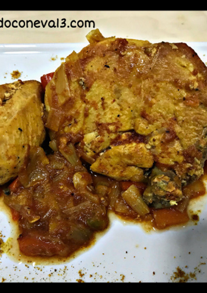 Una foto de Pollo con vegetales al curry en Crock pot