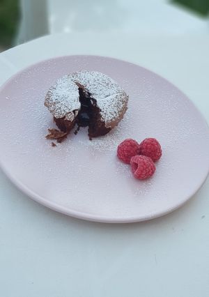 Une photo de Fondant au chocolat coeur coulant