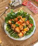 Tàu hũ ky xiên ớt chuông nướng chay