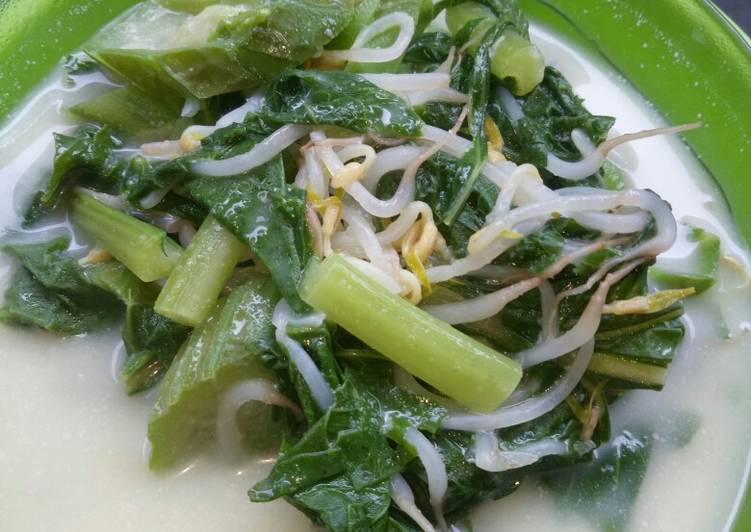 Resep Sayur bobor sawi+oyong/gambas+kecambah… Cuma 5mnt…😉😉👍👍, Bikin Ngiler