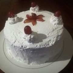 A picture of #mycreativewhiteforestrecipe... Mawe tatu white forest cake.