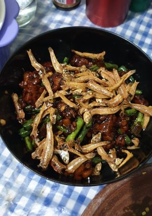 Foto resep Tumis kacang panjang, tempe, teri asin