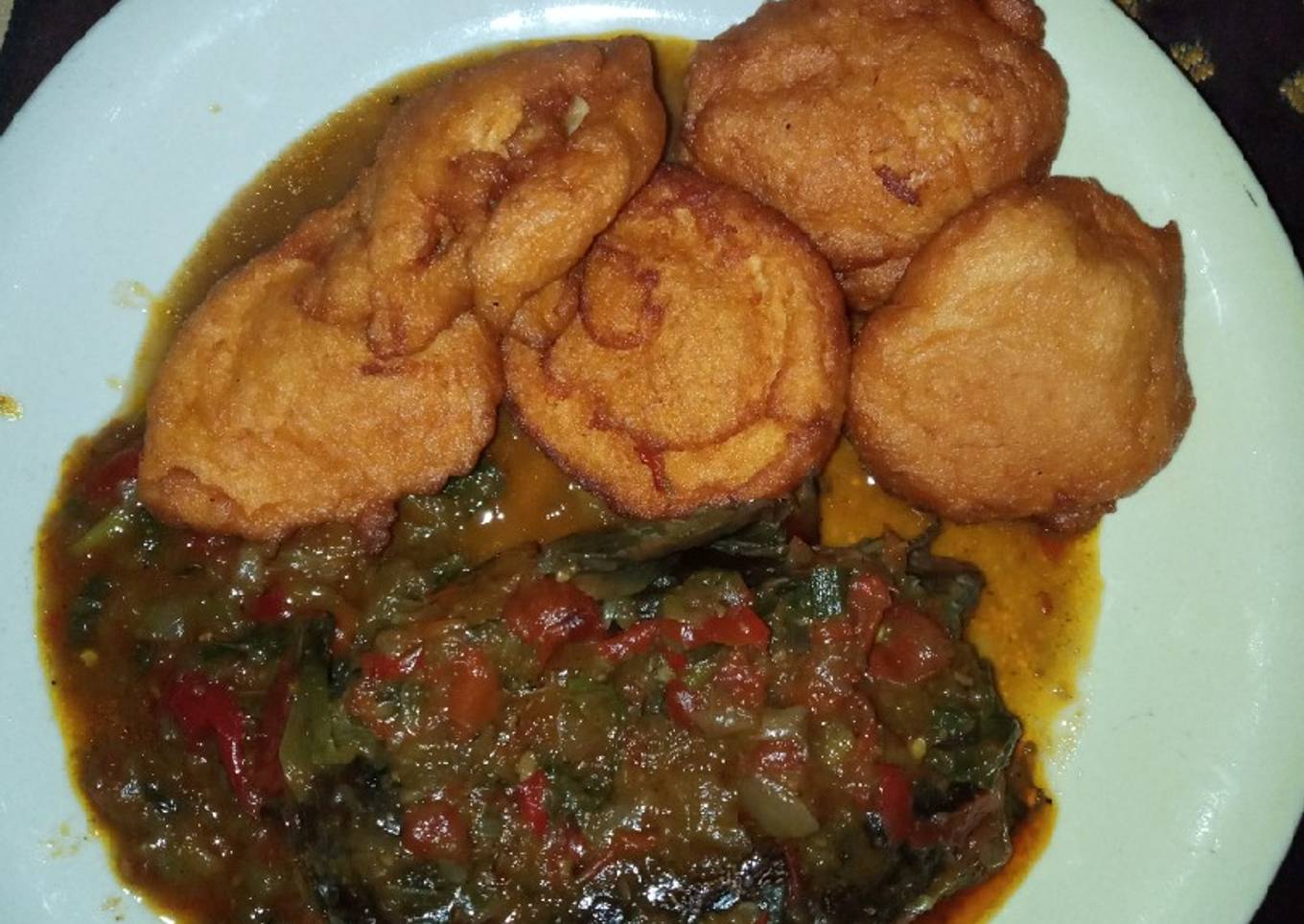 Akara and dried fish pepper soup