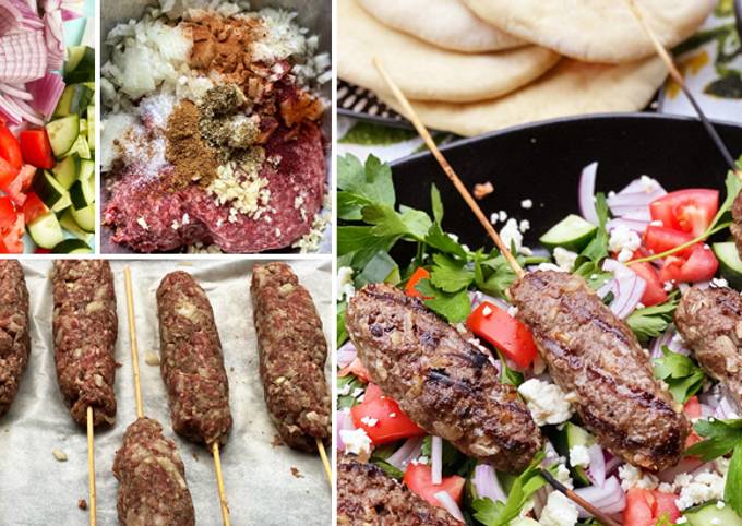 Steps to Prepare Super Quick Homemade Wagyu Beef Kofta Kebabs with Tzatziki Sauce