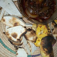 Charcoal grill plantain and yam A picture of Charcoal grill plantain and yam.