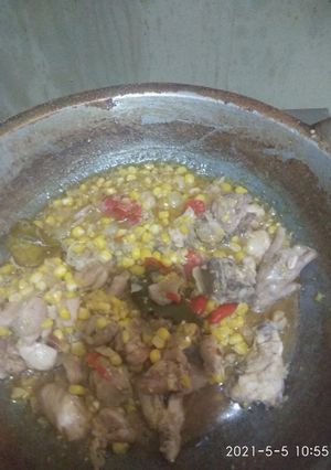 Foto resep Masakan sup ayam mentega mix jagung manis bumbu serba iris