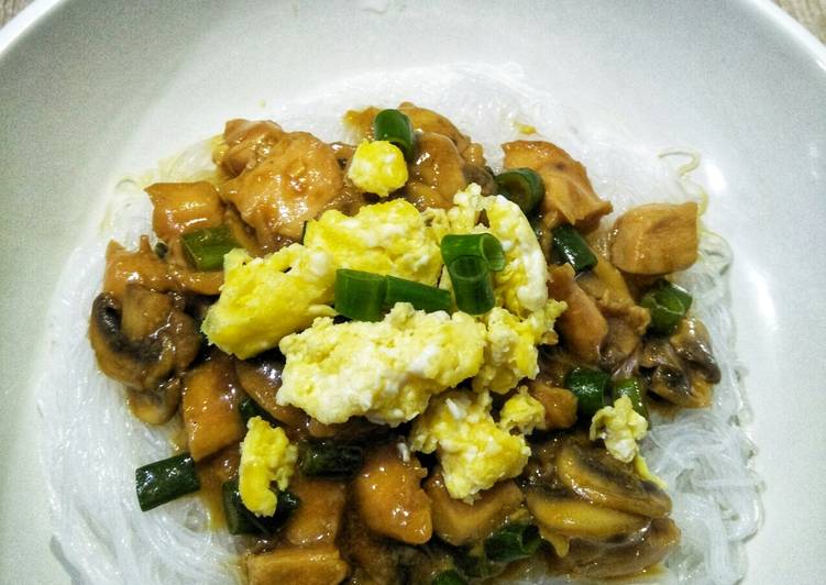 Langkah Mudah untuk mengolah Bihun Siram Ayam Jamur, Sempurna