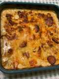 Fondue d’endives gratinée aux saucisses et emmental