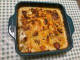 Fondue d’endives gratinée aux saucisses et emmental