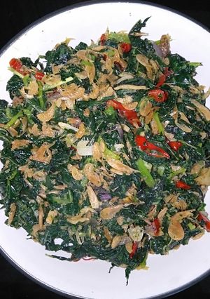 Foto resep Tumis daun pepaya udang rebon