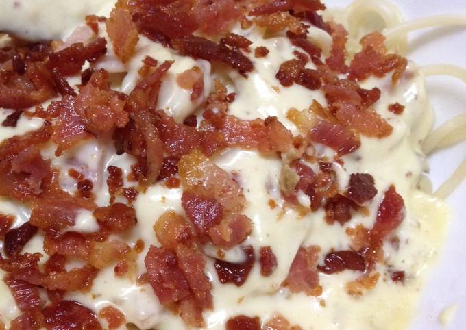 Steps to Make Speedy Bacon & Ham Carbonara Hack – no eggs